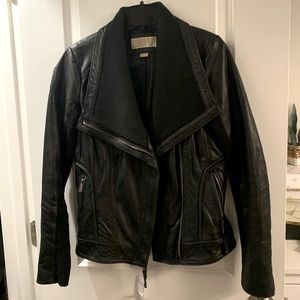 Michael Kors black leather jacket size S